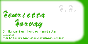 henrietta horvay business card